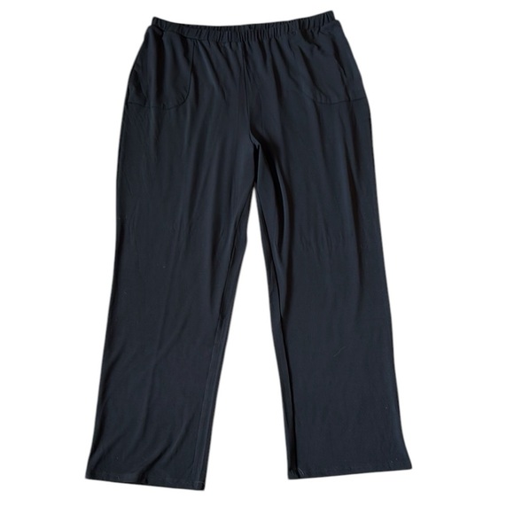 Magellan’s Travel Wide Leg Pull-On Stretch Pants Black Pockets Packable Flowy XL - Picture 1 of 6